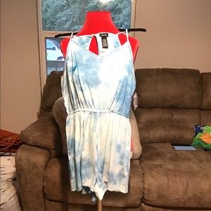 Justify Aqua Tie Dye Romper